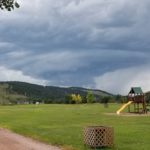 And, I no more than got my campsite put together when the weather told me that I was just in time.  This is the Black Hills, and we can get some interesting weather around here.  This is the view of a nice thunderstorm off to the west from the campground.