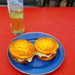 A person eating grain-free can still enjoy a great hamburger.  Here I'm trying out Outer Aisle's Cauliflower Sandwich Thins on a couple hamburgers.  I must say, they work pretty well and taste great as a bun replacement.